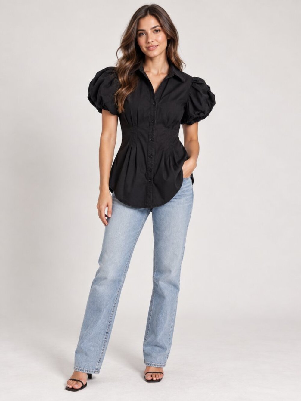 Avec Les Filles Puff Sleeve Blouse